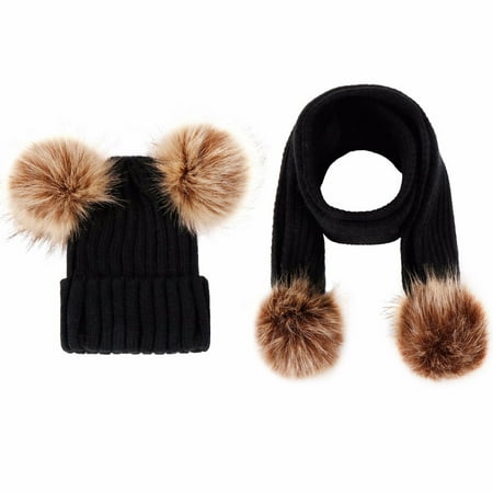 Hunpta Hats For Kids Winter Babies Kids Double Ball Wool Cap Knit Warm Cap Hat Scarf Set
Hunpta Hats For Kids Winter Babies Kids Double Ball Wool Cap Knit Warm Cap Hat Scarf Set