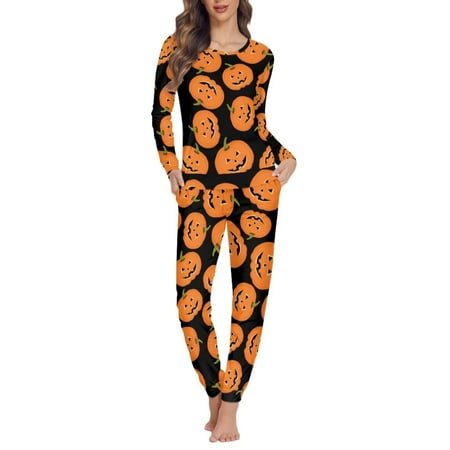 FKELYI Size M Women Pjs Set of 2 Casual Halloween Pumpkins Pajamas for Ladies Night Comfy Long Sleeve Women Sleepwear Set
FKELYI Size M Women Pjs Set of 2 Casual Halloween Pumpkins Pajamas for Ladies Night Comfy Long Sleeve Women Sleepwear Set