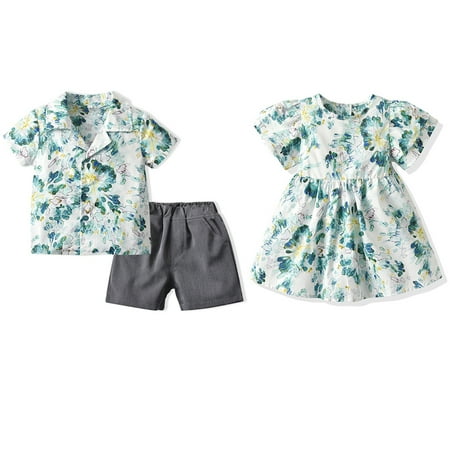 Uccdo Toddler Kids Brother and Sister Matching Outfit Set Boys Button Down Shirts + Solid Shorts Gentlemen Outfits 2 Pieces Size 6M-6T
Uccdo Toddler Kids Brother and Sister Matching Outfit Set Boys Button Down Shirts + Solid Shorts Gentlemen Outfits 2 Pieces Size 6M-6T