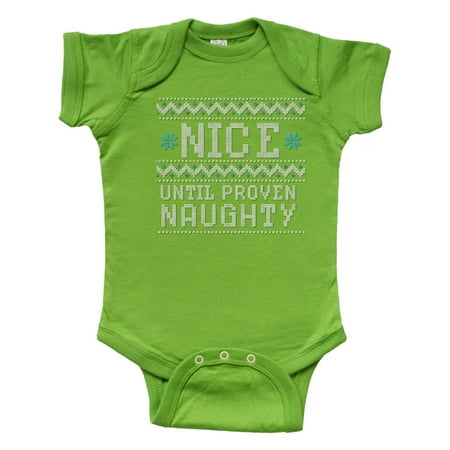Inktastic Ugly Sweater Nice until Proven Naughty Gift Baby Boy or Baby Girl Bodysuit
Inktastic Ugly Sweater Nice until Proven Naughty Gift Baby Boy or Baby Girl Bodysuit