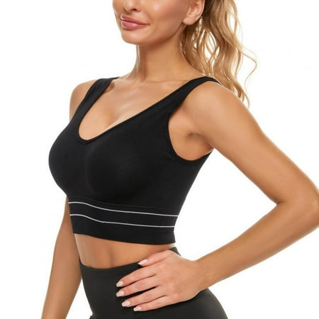 Women s Plus Size Bra Light Support Seamless Sport Bra Wireless Rear button Yoga Bralette Vest Top Black M-4XL
Women s Plus Size Bra Light Support Seamless Sport Bra Wireless Rear button Yoga Bralette Vest Top Black M-4XL