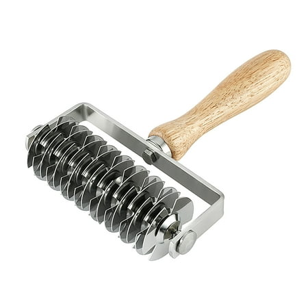 Jmntiy Baking Tools Stainless Steel Wooden Handle Pizza Roller Snack Roller Clearance