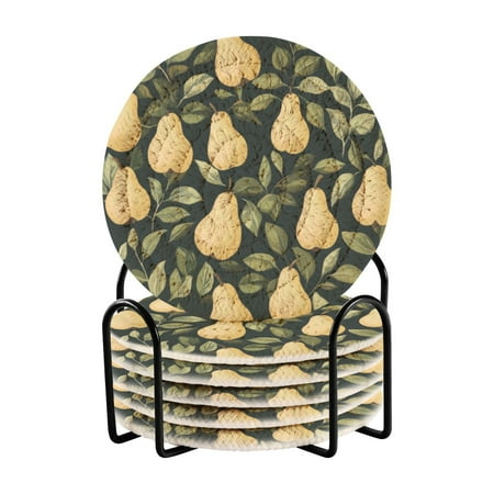 6 coil coasters 3.94x3.94x0.24 inch water coasters Drink coasters with cup holders Absorbent coasters Heat resistant for bar protection Cute Cartoon Pear
6 coil coasters 3.94x3.94x0.24 inch water coasters Drink coasters with cup holders Absorbent coasters Heat resistant for bar protection Cute Cartoon Pear
