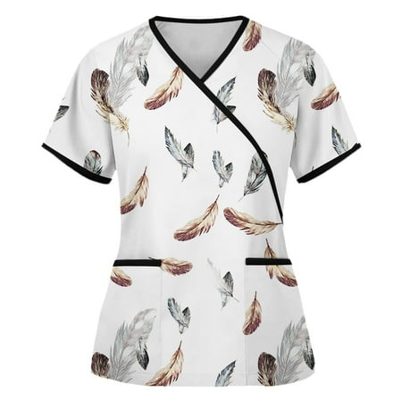 QAZXD Women Scrub Tops Healthcare Nursing Tunic Uniform Christmas Printed Short Sleeve V-Neck Nurses Work Tops Uniform Blouses With 2 Pockets L
QAZXD Women Scrub Tops Healthcare Nursing Tunic Uniform Christmas Printed Short Sleeve V-Neck Nurses Work Tops Uniform Blouses With 2 Pockets L