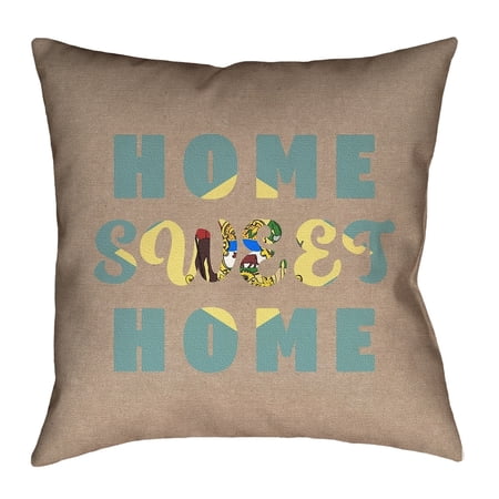 ArtVerse Katelyn Smith Home Sweet Delaware (Pillow Cover Only) - Spun Polyester