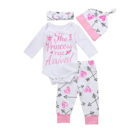 Newborn Baby Girls Tops Romper Floral Pants Outfits Set Clothes 0-24M