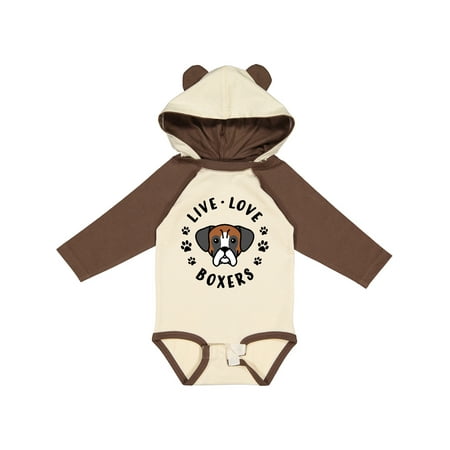 Inktastic Live Love Boxers Gift Baby Boy or Baby Girl Long Sleeve Bodysuit