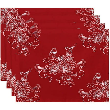 Simply Daisy 18 x 14 Morning Birds Floral Print Placemat