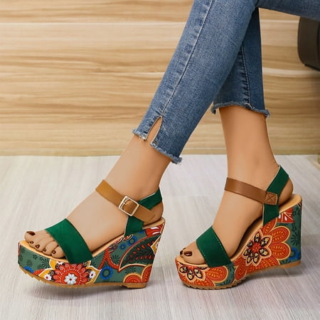 KBODIU Women s Open Toe Buckle Ankle Platform Wedge Sandals Thick Sole One Button Peep-toe Sandals
KBODIU Women s Open Toe Buckle Ankle Platform Wedge Sandals Thick Sole One Button Peep-toe Sandals