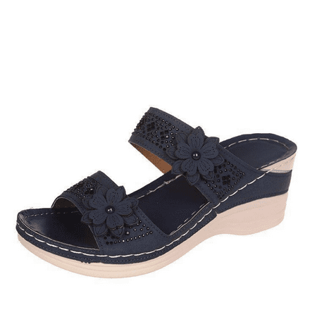 Women‘s Floral Rhinestone Wedge Slippers Retro Open Toe Non Slip Arch Support Slides Shoes Outdoor Beach Slippers
Women‘s Floral Rhinestone Wedge Slippers Retro Open Toe Non Slip Arch Support Slides Shoes Outdoor Beach Slippers