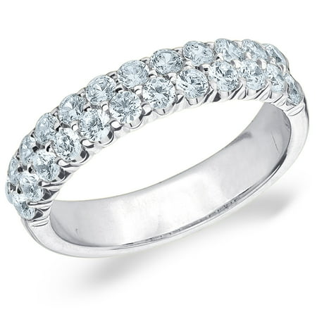 3/4 CTTW Eternity Diamond Wedding Band, 0.75 CT Diamond Anniversary Ring in 14K White Gold