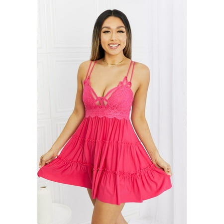 

Zenana Cross My Heart Lace Cami in Deep Rose