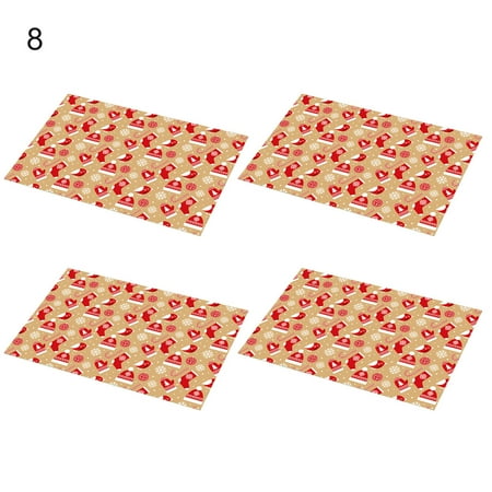 ZYmall 4Pcs Christmas Placemat Waterproof Decorative PVC Eye-catching Xmas Heat Resistant Dining Mat for Kitchen
ZYmall 4Pcs Christmas Placemat Waterproof Decorative PVC Eye-catching Xmas Heat Resistant Dining Mat for Kitchen