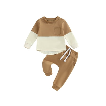 HOANSELAY 0-6Y Toddler 2Pcs Fall Outfits Long Sleeve Contrast Color Sweatshirt Pants Set Baby Clothes
HOANSELAY 0-6Y Toddler 2Pcs Fall Outfits Long Sleeve Contrast Color Sweatshirt Pants Set Baby Clothes