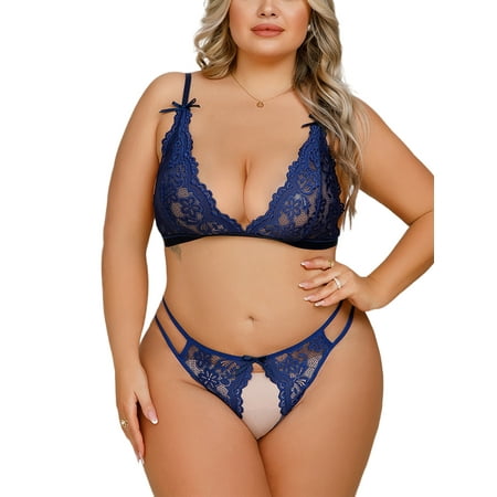 Eloshman Women Bra And Panty Sets Plus Size Underwear Deep V Neck Sheer Lingerie Set 2 Pieces Ladies Sexy Lace Transparent Hollow Out Navy Blue 4XL
Eloshman Women Bra And Panty Sets Plus Size Underwear Deep V Neck Sheer Lingerie Set 2 Pieces Ladies Sexy Lace Transparent Hollow Out Navy Blue 4XL