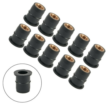 10Pcs / Kit Universal Rubber Nuts M6 Neoprene Nuts Damper Panel Fixing 6mm