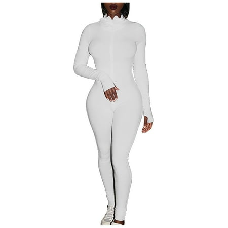 YSEINBH Women s Jumpsuits Solid Color Neck Long Sleeve Casual Bodysuit Summer Playsuit Romper Overalls White S
YSEINBH Women s Jumpsuits Solid Color Neck Long Sleeve Casual Bodysuit Summer Playsuit Romper Overalls White S