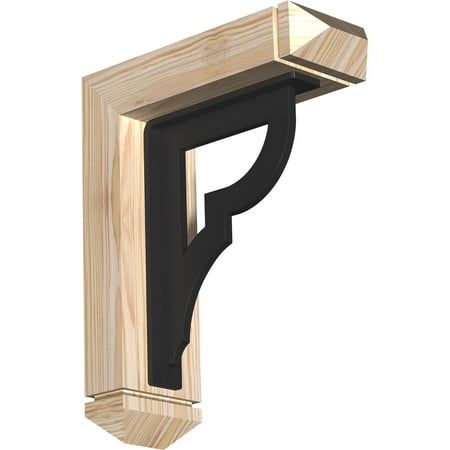 3 1/2 W x 11 1/2 D x 14 H Bradford Arts & Crafts Ironcrest Smooth Bracket Douglas Fir (1 1/2 W x 7 1/2 D x 10 H Iron Bracket)