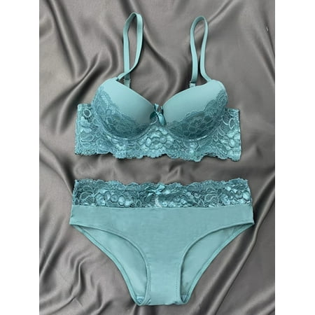 Women s Solid Lace Panel Trim Lingerie Set Comfortable Underwire Intimates Bra & Bikini Panty Women s Lingerie & Underwear
Women s Solid Lace Panel Trim Lingerie Set Comfortable Underwire Intimates Bra & Bikini Panty Women s Lingerie & Underwear
