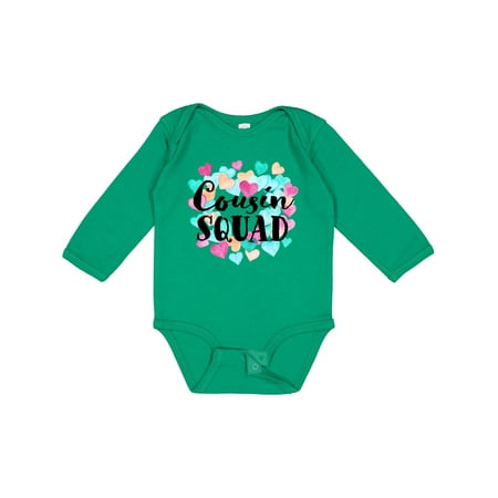 Inktastic Cousin Squad Hearts Gift Baby Boy or Baby Girl Long Sleeve Bodysuit