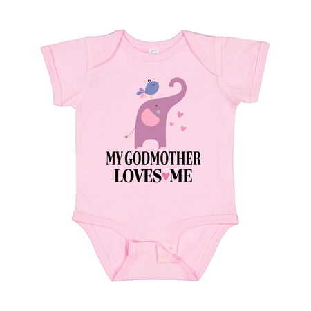 Inktastic My Godmother Loves Me Goddaughter Gift Baby Girl Bodysuit