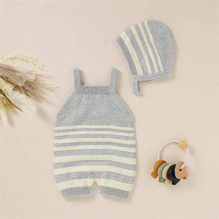 Hunpta Newborn Baby Knit Romper Cotton Sleeveless Boy Girl Sweater Clothes Striped Jumpsuit 1 Piece With Hat Caps Outfits Set
Hunpta Newborn Baby Knit Romper Cotton Sleeveless Boy Girl Sweater Clothes Striped Jumpsuit 1 Piece With Hat Caps Outfits Set