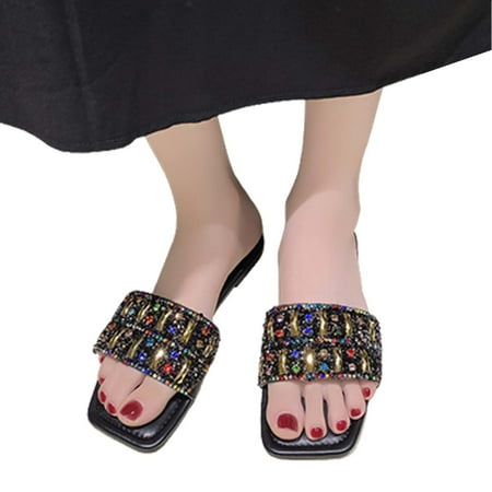 HAXMNOU Women S Beach Slippers Hollow Casual Bright Diamond Slippers Flat Shoes Retro Sandals Black 38
HAXMNOU Women S Beach Slippers Hollow Casual Bright Diamond Slippers Flat Shoes Retro Sandals Black 38