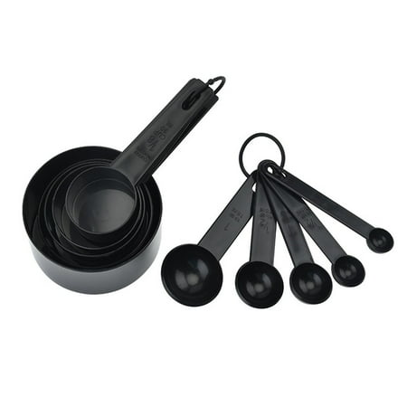 Gerich 10 Pcs Plastic Measuring Cups and Spoons for Baking Tea Coffee Kitchen Tool