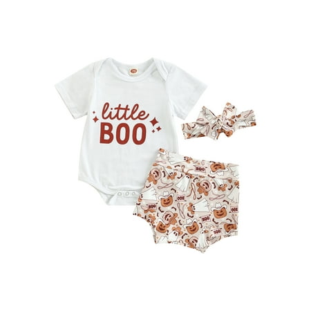 Bagilaanoe 3Pcs Newborn Baby Girl Halloween Outfits Letter Print Short Sleeve Romper Tops + Shorts/ Long Pants+ Headband 3M 6M 12M 18M Infant Casual Clothes Set
Bagilaanoe 3Pcs Newborn Baby Girl Halloween Outfits Letter Print Short Sleeve Romper Tops + Shorts/ Long Pants+ Headband 3M 6M 12M 18M Infant Casual Clothes Set