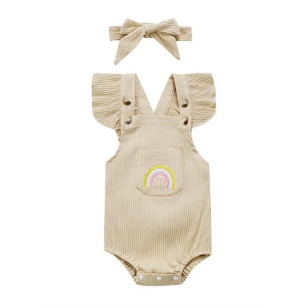 Genuiskids Toddler Baby Girls Romper Fly Sleeve Rainbow Embroidery Knitted Ruffles Fly Sleeve One Piece Jumpsuit Summer Clothes 0-24M
Genuiskids Toddler Baby Girls Romper Fly Sleeve Rainbow Embroidery Knitted Ruffles Fly Sleeve One Piece Jumpsuit Summer Clothes 0-24M