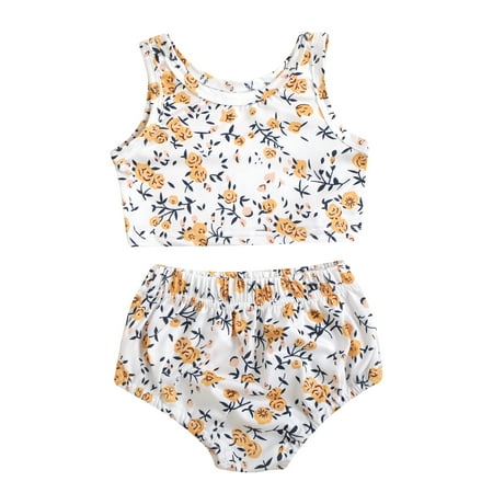 Xingqing 2PCs Newborn Baby Girls Summer Clothes Sleeveless Little Floral Printed Vest Top Shorts Outfits Set 0-18 Months
Xingqing 2PCs Newborn Baby Girls Summer Clothes Sleeveless Little Floral Printed Vest Top Shorts Outfits Set 0-18 Months