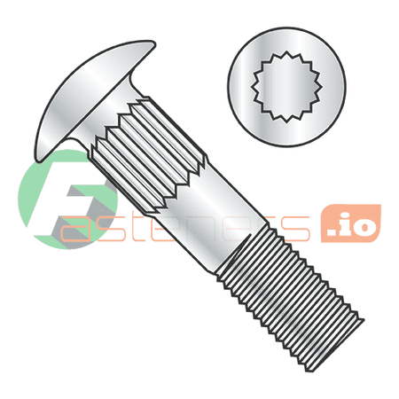 1/4-20 x 3 Ribbed Neck Carriage Bolts / Steel / Zinc (Quantity: 750 pcs)