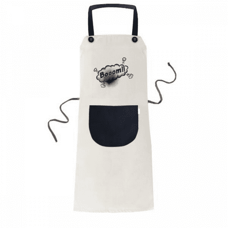 Boom Clouds Gas Apron Cooking Bib Beige Kitchen Pocket Women Men