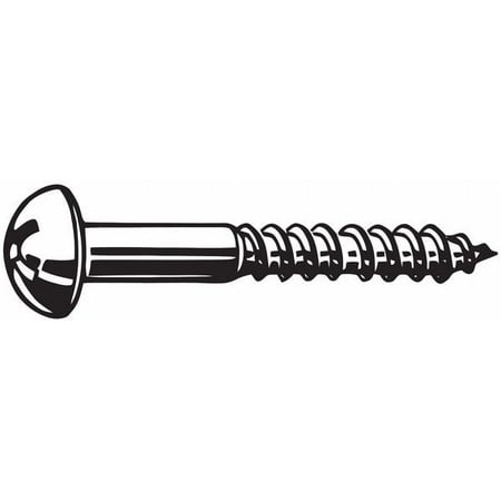 ZoroSelect Wood Screw Rnd #10 1-1/2in ST Phil PK100
