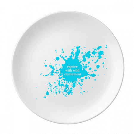 

Blue Ink Drops Splattering Carnival Plate Decorative Porcelain Salver Tableware Dinner Dish