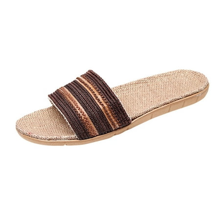 Mens Slippers Men S Fashion Anti-Slip Linen Home Indoor Open Toe Flat Shoes Beach Slippers Slippers for Men Hemp Coffee 40-41
Mens Slippers Men S Fashion Anti-Slip Linen Home Indoor Open Toe Flat Shoes Beach Slippers Slippers for Men Hemp Coffee 40-41