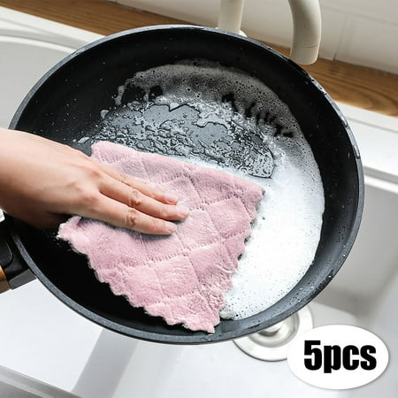 Kitchen Gadgets 5PCS Dish Cloth Double-sided Two-color Dish-washing Towel Coral Fleece Hanging Cloth Scouring Pad Kitchen Organization and Storage
Kitchen Gadgets 5PCS Dish Cloth Double-sided Two-color Dish-washing Towel Coral Fleece Hanging Cloth Scouring Pad Kitchen Organization and Storage