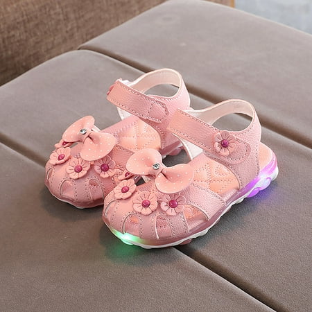 〖Roliyen〗Girls Sandals Infant Kids Girls Flowers Crystal Shoes Bowknot Shoes Princess Shoes Sandals Dancing Shoes