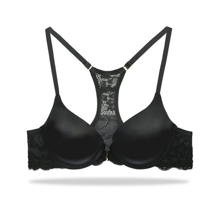 Wingslove Women s Underwire Demi Compression Bralette Bra Black-36D