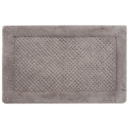 Waffle Pattern Bath Rug in Gray (50 in. L x 30 in. W)