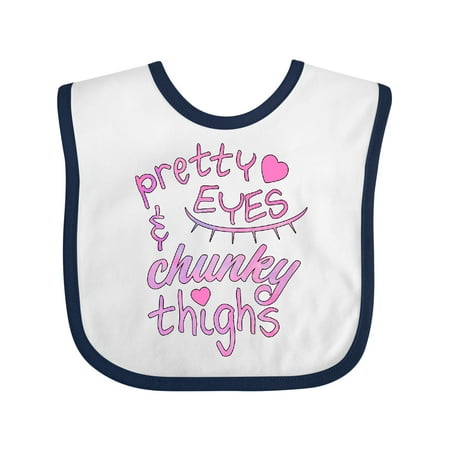 Inktastic Pretty Eyes and Chunky Thighs Gift Baby Boy or Baby Girl Bib