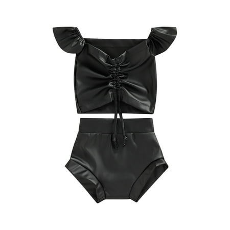 JYYYBF Toddler Baby Girl Summer Off Shoulder Outfits PU Leather Strapless Crop Tops+High Waist Shorts 2Pcs Set Black 2-3 Years
JYYYBF Toddler Baby Girl Summer Off Shoulder Outfits PU Leather Strapless Crop Tops+High Waist Shorts 2Pcs Set Black 2-3 Years