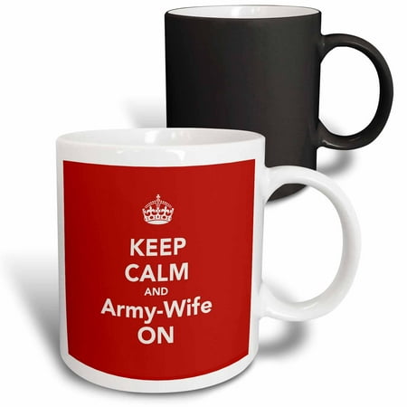 3dRose Keep calm and army-wife on Magic Transforming Mug 11oz