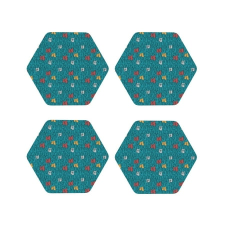 Coasters Set of 4 - Funny cat blue Drink Coasters for Tabletop Protection Leather Coasters for Living Room Decor and Housewarming Gift Hexagon
Coasters Set of 4 - Funny cat blue Drink Coasters for Tabletop Protection Leather Coasters for Living Room Decor and Housewarming Gift Hexagon
