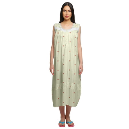 Moomaya Printed Womens Button Placket Mid Long Nightdress Cotton Night Gown
Moomaya Printed Womens Button Placket Mid Long Nightdress Cotton Night Gown