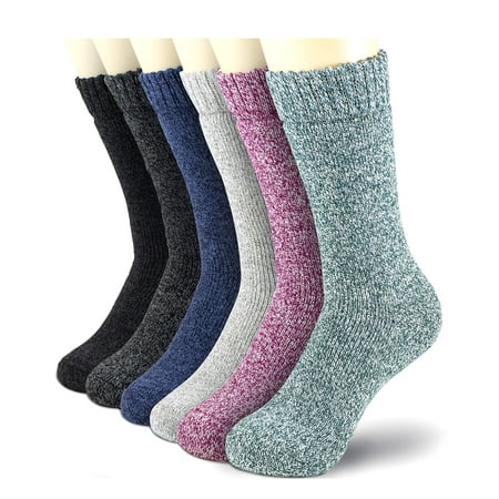 

NevEND 6 Pairs Women s Wool Merino Winter Thermal Boot Thick Insulated Heated Socks For Heavy Duty Cold Weather Size 9-11