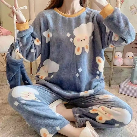 Autumn Winter New Warm Flannel Women s Pajamas Set Long-sleeved Trousers Two-piece Set Cute Soft Home Wear Clothes for Women
Autumn Winter New Warm Flannel Women s Pajamas Set Long-sleeved Trousers Two-piece Set Cute Soft Home Wear Clothes for Women