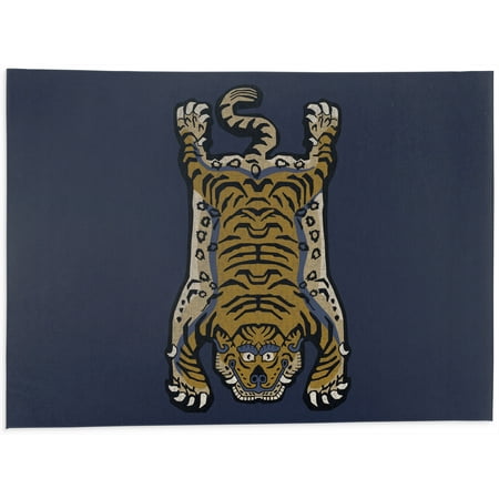 Tibetan Snow Tiger Navy Runner Kitchen Mat by Kavka Designs