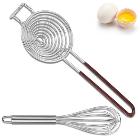 Egg Separator Food Grade Stainless Steel Egg White Yolk Egg Divider Professional Separator Tool with Whisk for Cooking Baking Kitchen Gadget (Brown)
Egg Separator Food Grade Stainless Steel Egg White Yolk Egg Divider Professional Separator Tool with Whisk for Cooking Baking Kitchen Gadget (Brown)