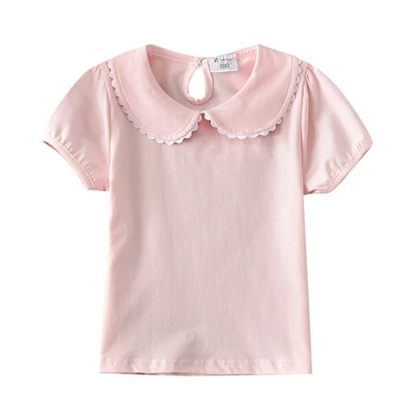 Toddler Girls T-Shirt Tops Summer Small Fresh Lace Short Sleeve Lapel Short Sleeve Solid Color 0 To 6 Years
Toddler Girls T-Shirt Tops Summer Small Fresh Lace Short Sleeve Lapel Short Sleeve Solid Color 0 To 6 Years